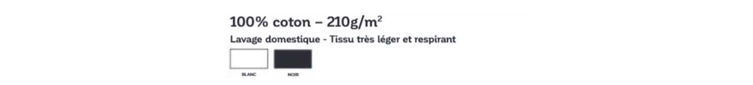 Tissu 100 % coton – 210 g/m² : composition, entretien et coloris disponibles
